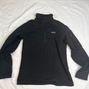Patagonia Long Sleeve Black Sherpa 1/4 Zip Womens Pullover Jacket Size M A030824